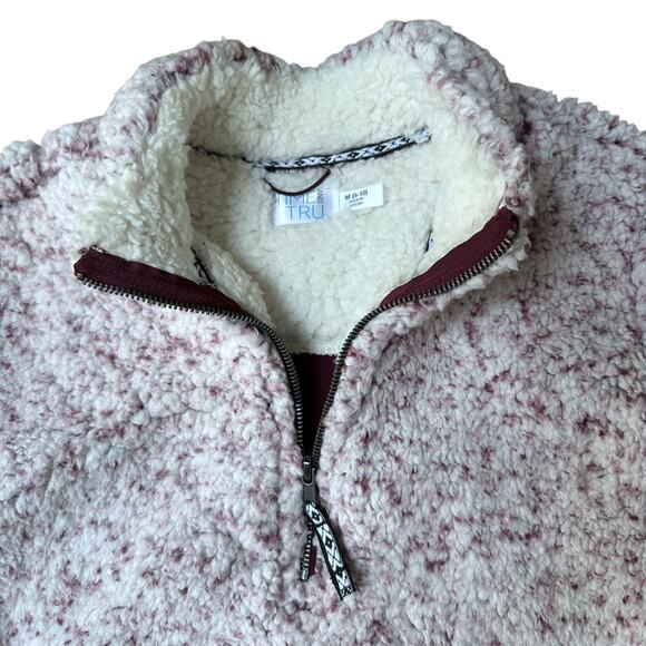 Time and Tru Lavender Fleece Quarter Zip Pullover Girl’s Size M (8-10) - Picture 3 of 14